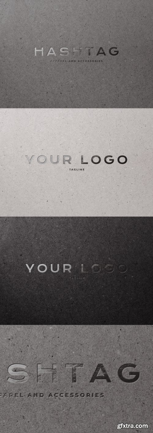 Gold Hot Foil and Paper Texture Effect Logo Mockup 329417851