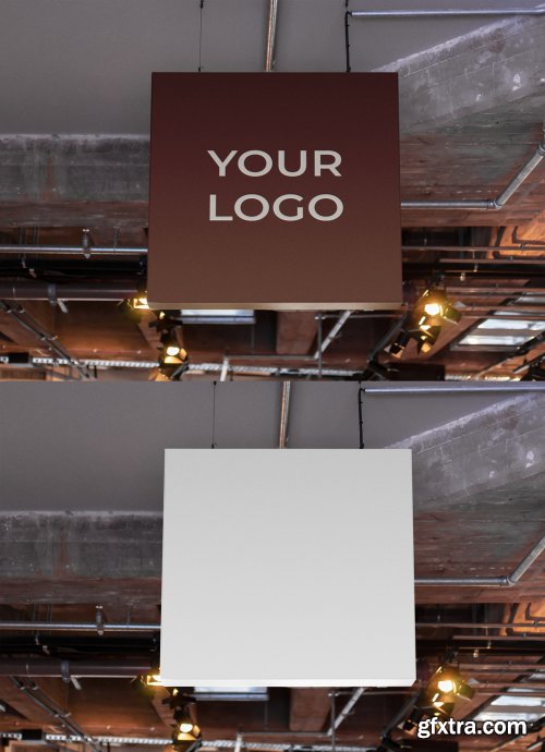 Indoor Rectangle Mockup Mount Sign 329109129