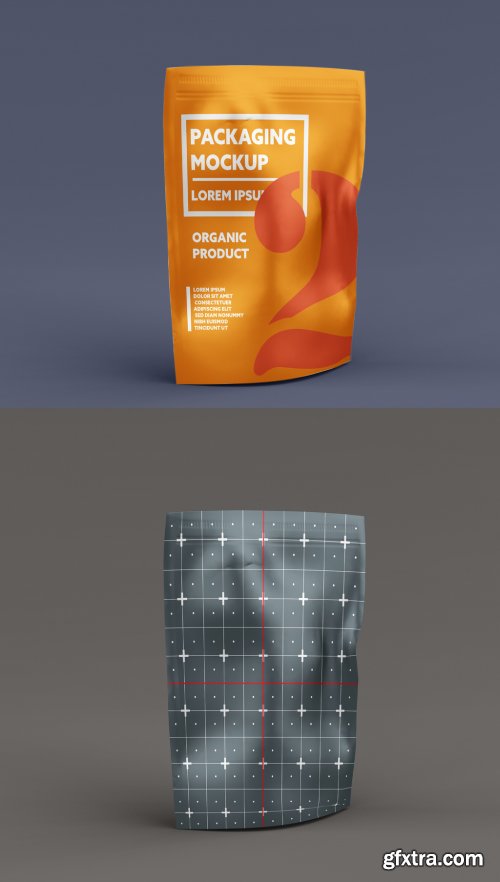 Metallic Stand-Up Bag Mockup 328596704