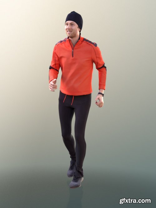 Casual Man Running Scanned 3d model