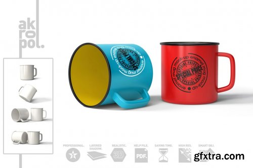 CreativeMarket - Enamel Mug Mock Up 4550979