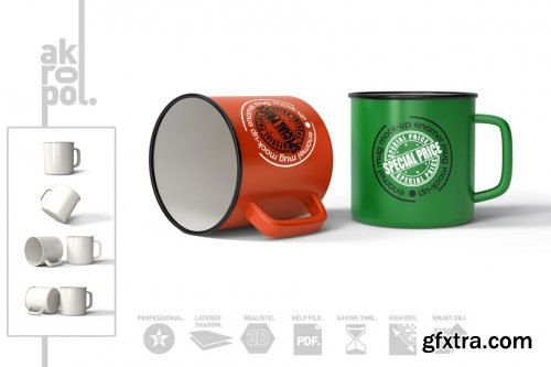 CreativeMarket - Enamel Mug Mock Up 4550979