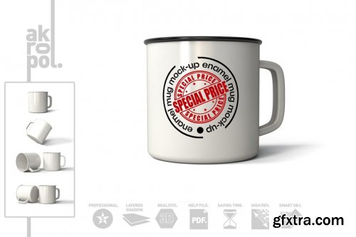 CreativeMarket - Enamel Mug Mock Up 4550979