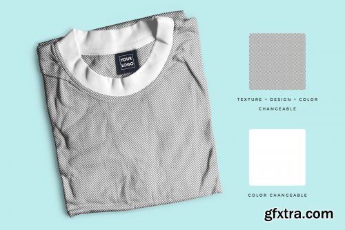 CreativeMarket - Folded Round Neck Tshirt Mockup 4457001