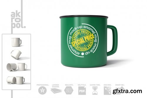 CreativeMarket - Enamel Mug Mock Up 4550979