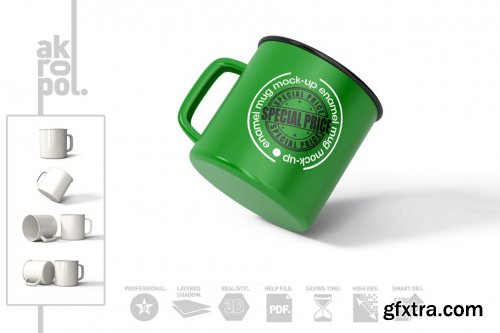 CreativeMarket - Enamel Mug Mock Up 4550979