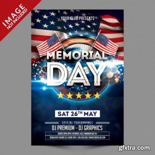 Memorial day flyer template