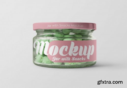 Jar with snacks mockup