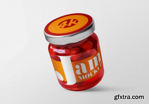 Glass jam jar mockup