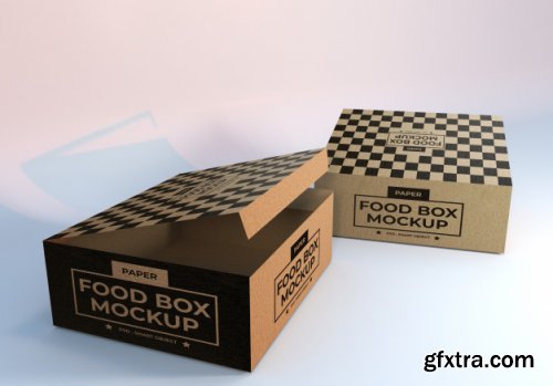 Paper food packaging mockup