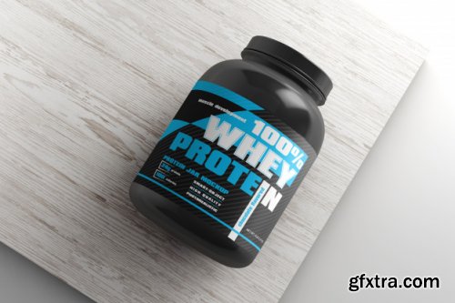 Glossy protein container mockup