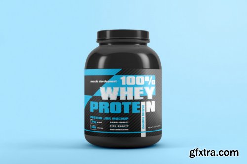 Protein jar with label mockup 