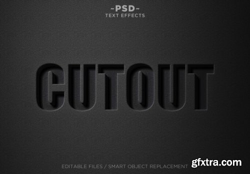 3d black cutout effects editable text 