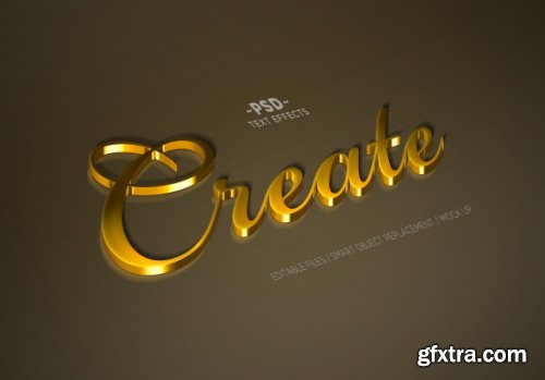 Real golden mock up style editable text effects