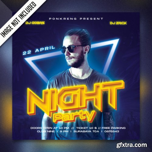 Night party flyer psd