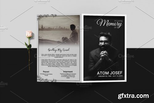 CreativeMarket - 8 Page Funeral Program Template V935 4250086