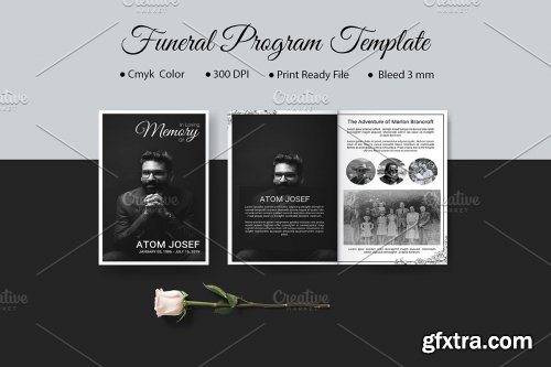 CreativeMarket - 8 Page Funeral Program Template V935 4250086