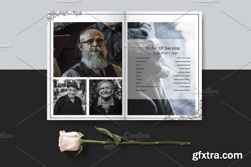 CreativeMarket - 8 Page Funeral Program Template V935 4250086