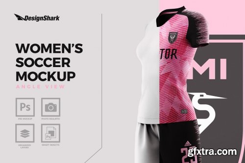 CreativeMarket - Women's Soccer Kit Mockup - Angle 4584749