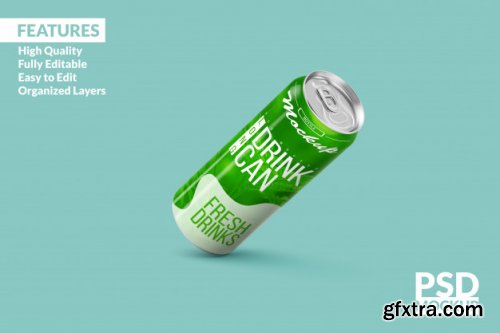 Soda can mockup design template