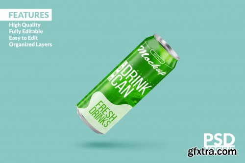 Soda can mockup design template