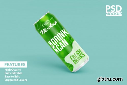 Soda can mockup design template