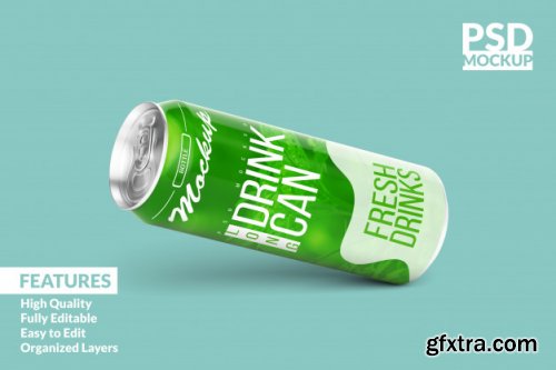 Soda can mockup design template