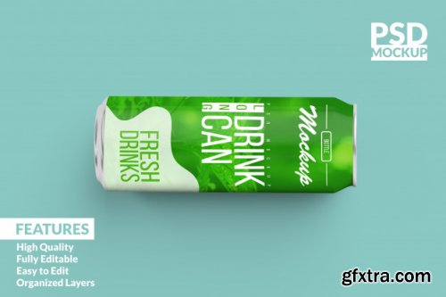 Soda can mockup design template