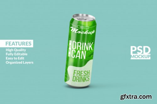 Soda can mockup design template