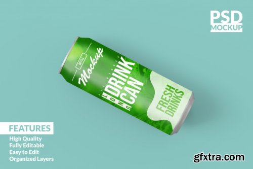 Soda can mockup design template