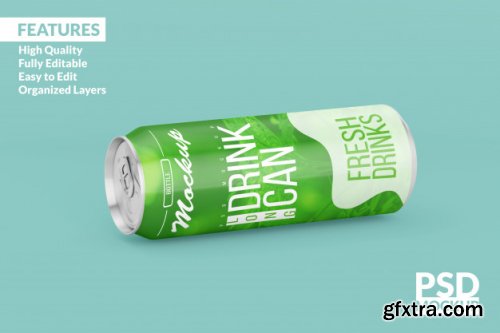 Soda can mockup design template