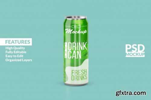 Soda can mockup design template