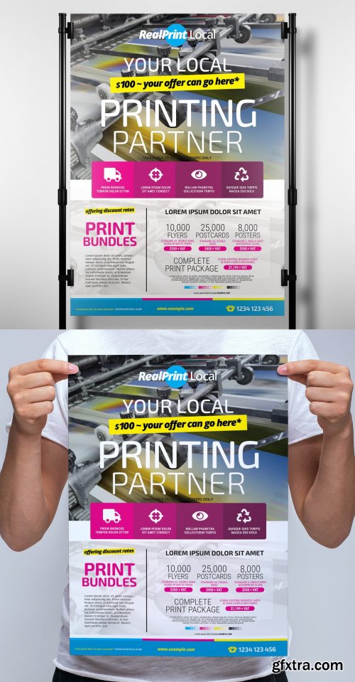 Poster Layout with Bright Cmyk Elements 330835678