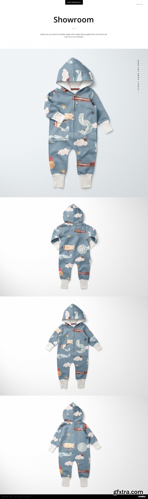 CreativeMarket - Baby Toddler Fleece Onesie Mockups 4399391