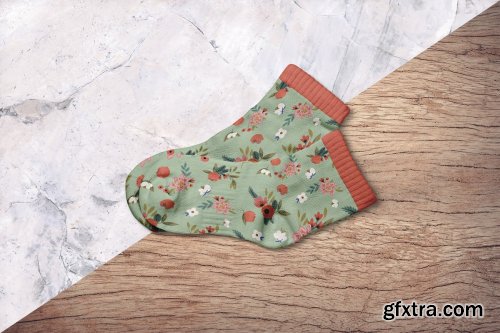 CreativeMarket - Top View Half Socks Mockup 4444015