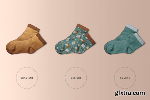 CreativeMarket - Top View Half Socks Mockup 4444015