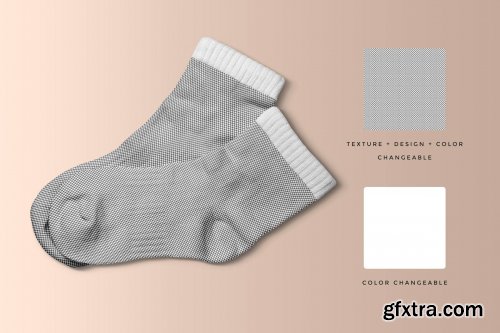 CreativeMarket - Top View Half Socks Mockup 4444015