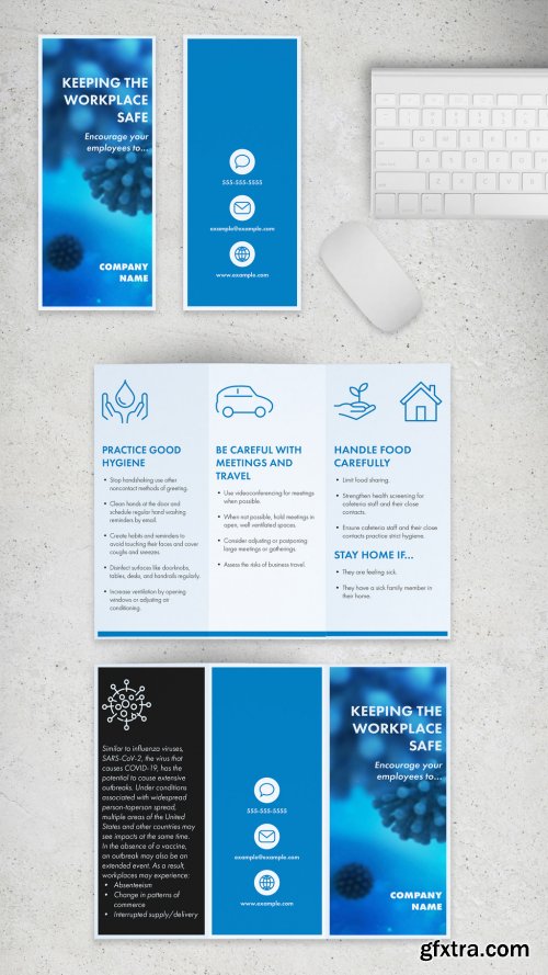 Medical Trifold Brochure Layout with Coronavirus Information 331311502