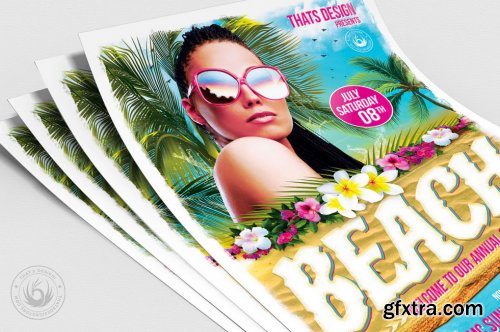 Beach Party Flyer Template V4