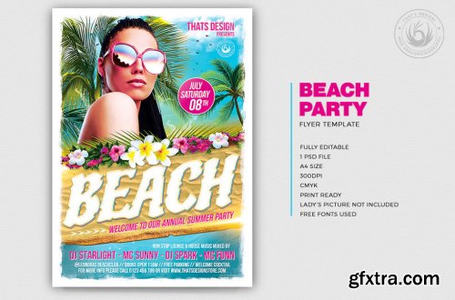 Beach Party Flyer Template V4