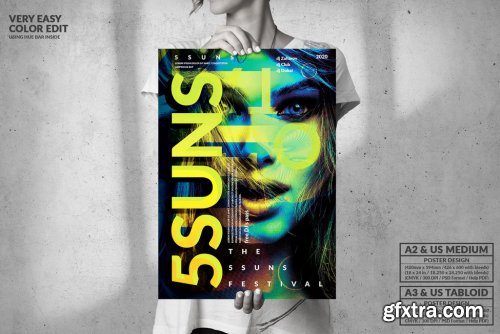 5-Suns Music Party - Big Poster Design