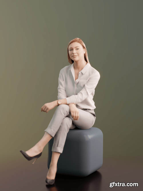 Woman Sitting Scanned 3d model