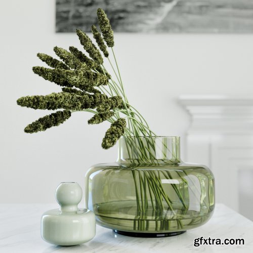  Modern grass arrangement in a vase model