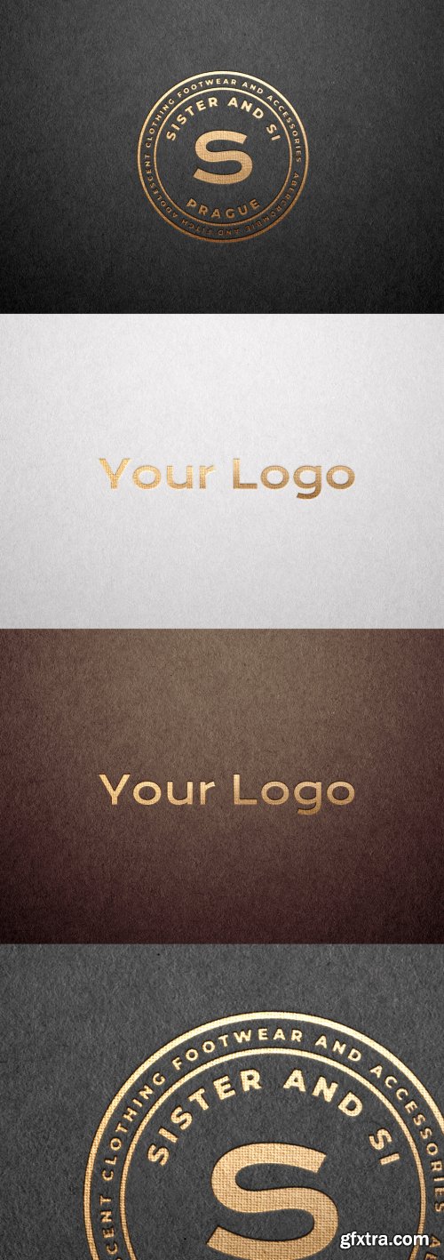 Gold Foil Branding Pressed Paper Effect 331496832