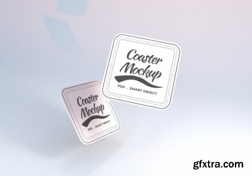 Table coaster mockup design