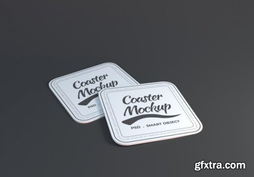 Table coaster mockup design