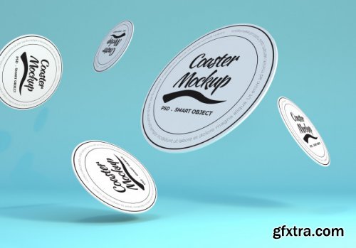 Table coaster mockup design