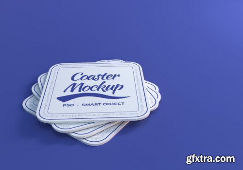 Table coaster mockup design