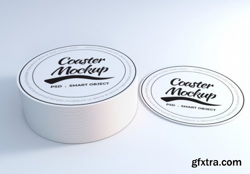 Table coaster mockup design