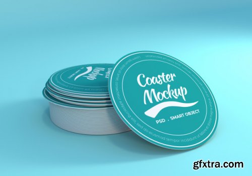 Table coaster mockup design